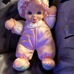 1995 Playskool My Very Soft Baby 11" Squeaker Doll Pink great condition
